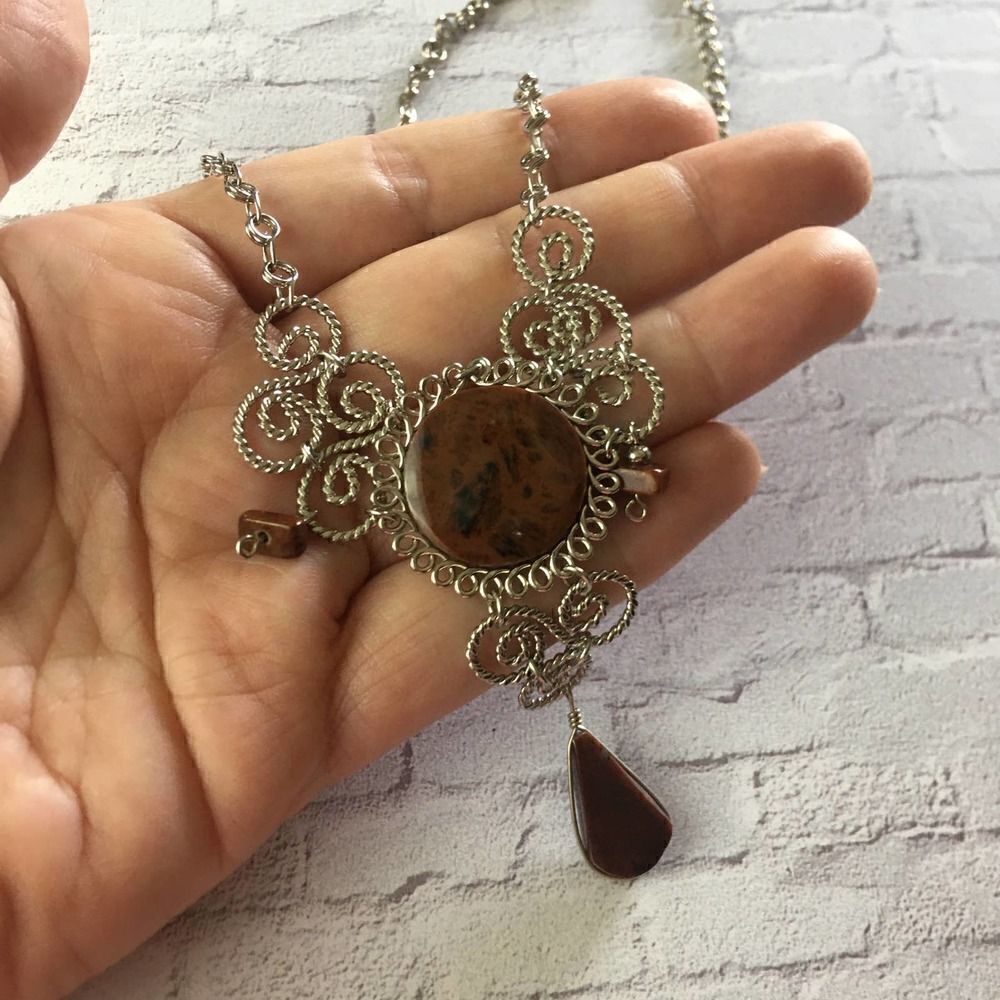 Peruvian Stone Necklace & Earring Set - Picture 3 of 5